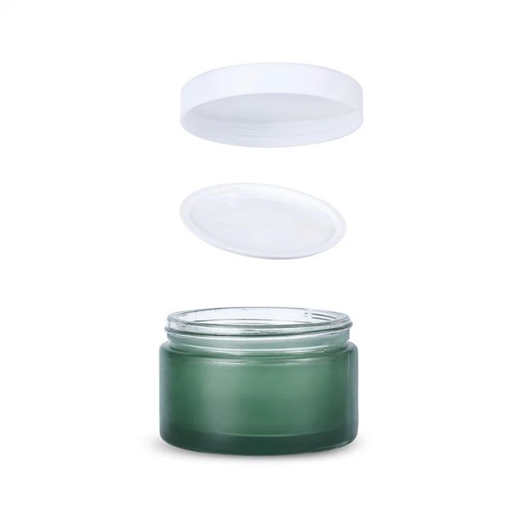 green glass face Cream container